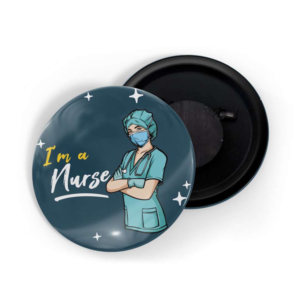 dhcrafts Fridge Magnet Blue Profession nurse I'm A Nurse D2 Glossy Finish Design Pack of 1